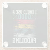 Kayaking kan wel paddling gebruiken glazen onderzetter (Achterkant)