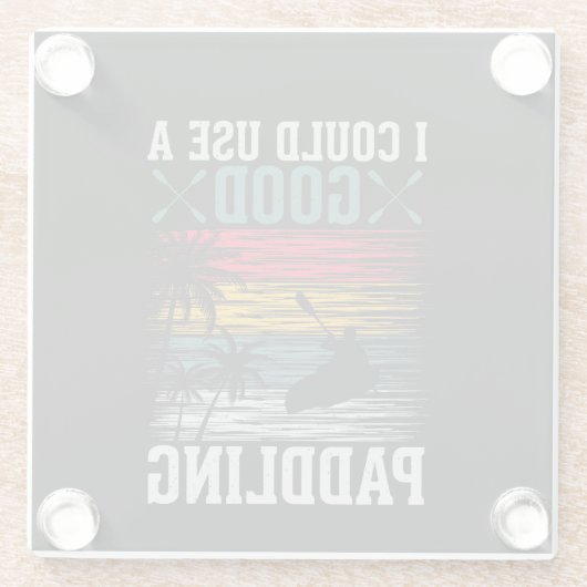 Kayaking kan wel paddling gebruiken glazen onderzetter (Achterkant)