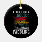 Kayaking kan wel paddling gebruiken keramisch ornament (Achterkant)