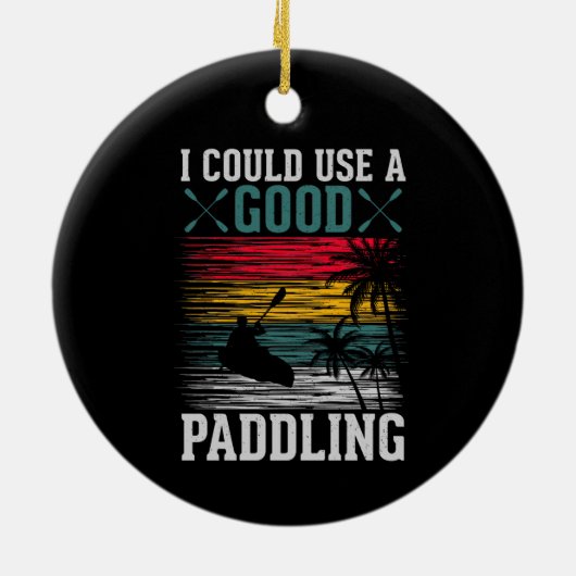 Kayaking kan wel paddling gebruiken keramisch ornament (Achterkant)