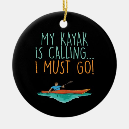 Kayaking Kayak Gift Keramisch Ornament (Voorkant)