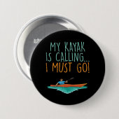 Kayaking Kayak Gift Ronde Button 7,6 Cm (Voorkant /achterkant)
