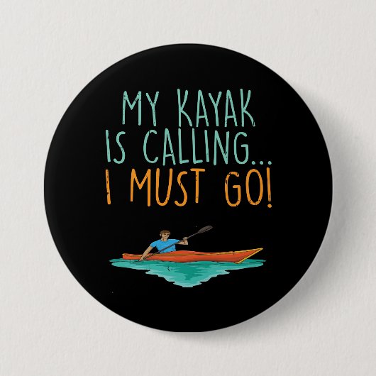 Kayaking Kayak Gift Ronde Button 7,6 Cm (Voorkant)