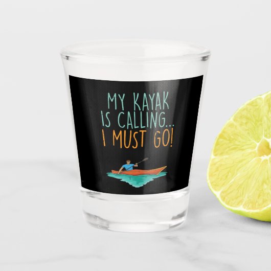 Kayaking Kayak Gift Shot Glas (Voorkant)