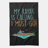 Kayaking Kayak Gift Theedoek (Verticaal)