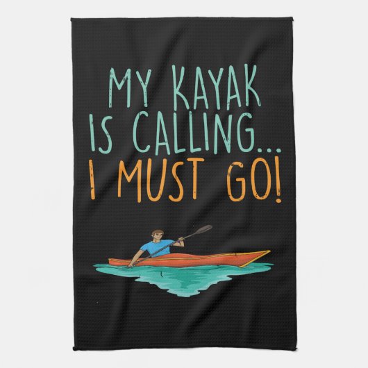 Kayaking Kayak Gift Theedoek (Verticaal)