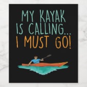 Kayaking Kayak Gift Wijn Etiket (Enkel label)
