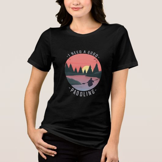 Kayaking Kayak Paddling Tri-Blend Shirt (Voorkant)