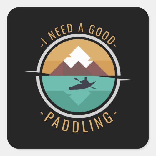 Kayaking Kayak Paddling Vierkante Sticker (Voorkant)
