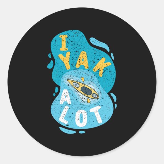 Kayaking Kayak Retro Ronde Sticker (Voorkant)