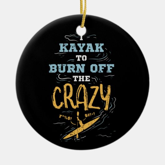 Kayaking Kayaker Keramisch Ornament (Voorkant)