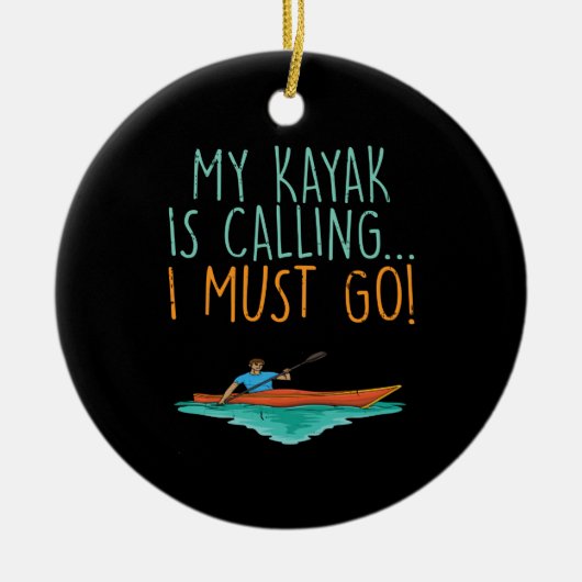 Kayaking Keramisch Ornament (Voorkant)