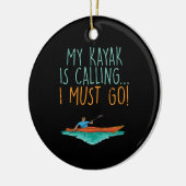 Kayaking Keramisch Ornament (Links)
