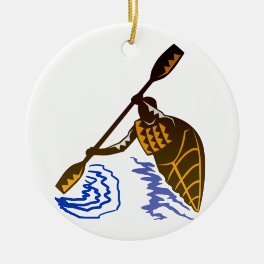 Kayaking Keramisch Ornament (Voorkant)