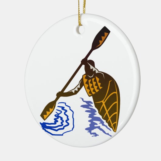 Kayaking Keramisch Ornament (Links)