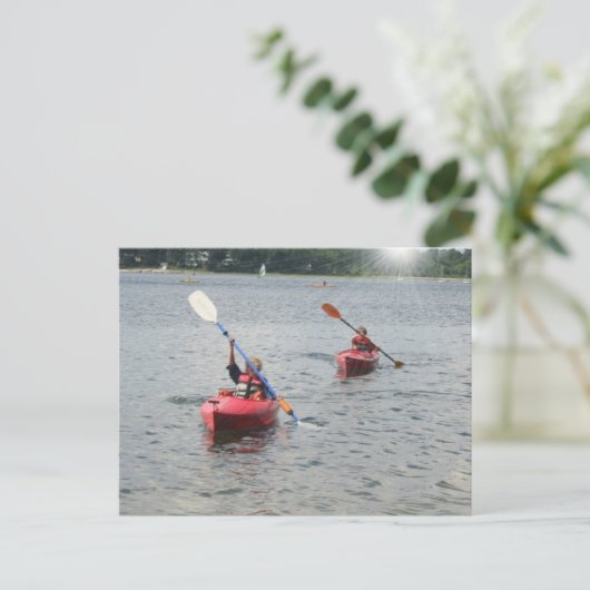 Kayaking Kinder Briefkaart (Staand voorkant)
