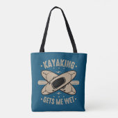 Kayaking laat me nat tote bag (Achterkant)
