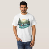 Kayaking Lake Adventure Mountain Sunset Outdoor T-shirt (Voorkant volledig)