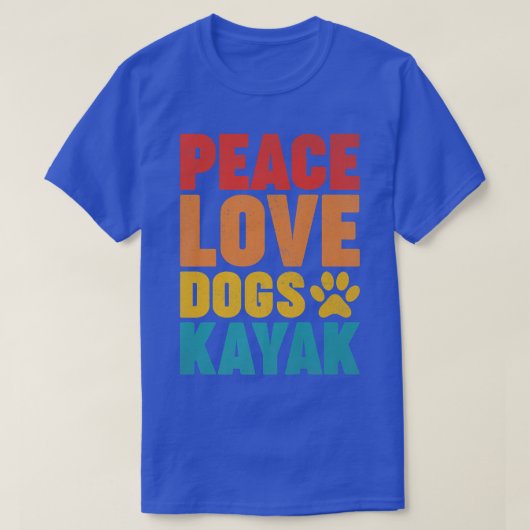 Kayaking Lover Retro Style Peach Love Dogs Kayak P T-shirt (Design voorkant)