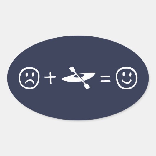 Kayaking maakt je gelukkig ovale sticker (Voorkant)