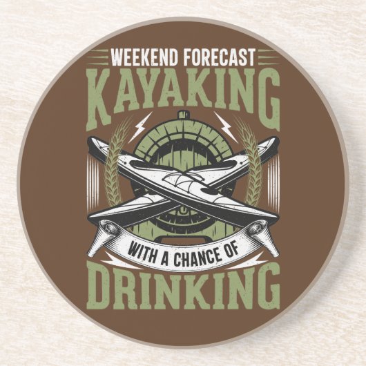 Kayaking met kans op Drink Zandsteen Onderzetter (Voorkant)