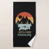 Kayaking Mountains Retro Badhanddoek (Badhanddoek)