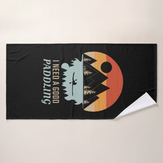 Kayaking Mountains Retro Badhanddoek (Badhanddoek)