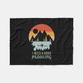 Kayaking Mountains Retro Fleece Deken (Voorkant (Horizontaal))