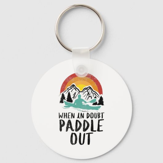 Kayaking Nature Retro Sleutelhanger (Voorkant)