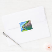 Kayaking on the Ocean Vierkante Sticker (Envelop)