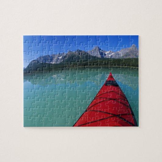 Kayaking on Waterfowl Lake onder Howse Peak Legpuzzel (Horizontaal)