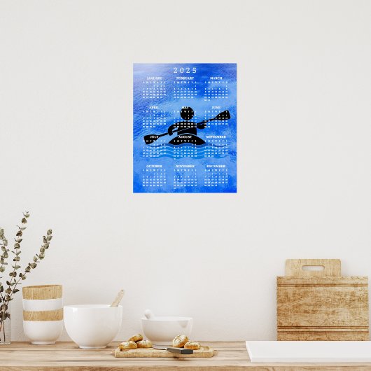 Kayaking ontwerp 2025 kalender poster (Keuken)