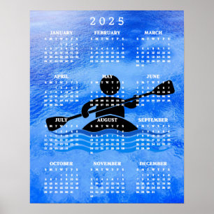 Kayaking ontwerp 2025 kalender poster