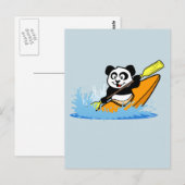 Kayaking Panda Briefkaart (Voorkant / Achterkant)