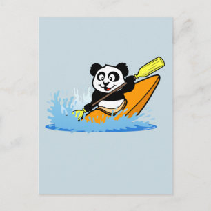 Kayaking Panda Briefkaart
