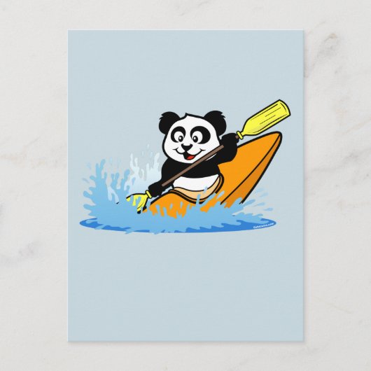 Kayaking Panda Briefkaart (Voorkant)