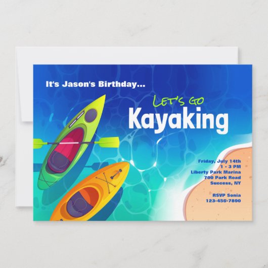 Kayaking Party Kaart (Voorkant)