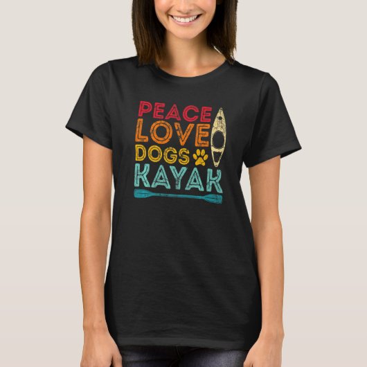 Kayaking Peach Love Dogs Kayak T-shirt (Voorkant)