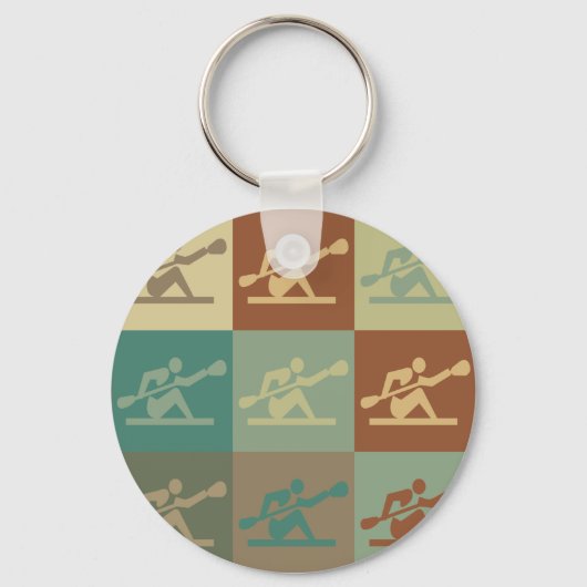 Kayaking Pop Art Sleutelhanger (Voorkant)