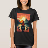 Kayaking River Camper River Boating In Sunset  2 T-shirt (Voorkant)