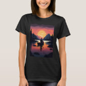 Kayaking River Camper River Boating In Sunset  3 T-shirt (Voorkant)