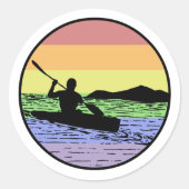 Kayaking Ronde Sticker (Voorkant)