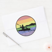 Kayaking Ronde Sticker (Envelop)