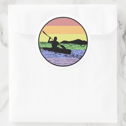 Kayaking Ronde Sticker (Tas)