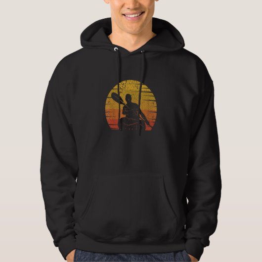 Kayaking Silhouette Kayak Lover Canoe Retro Kayake Hoodie (Voorkant)