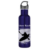 Kayaking - silhouette of kayaker - Personalize Waterfles (Voorkant)