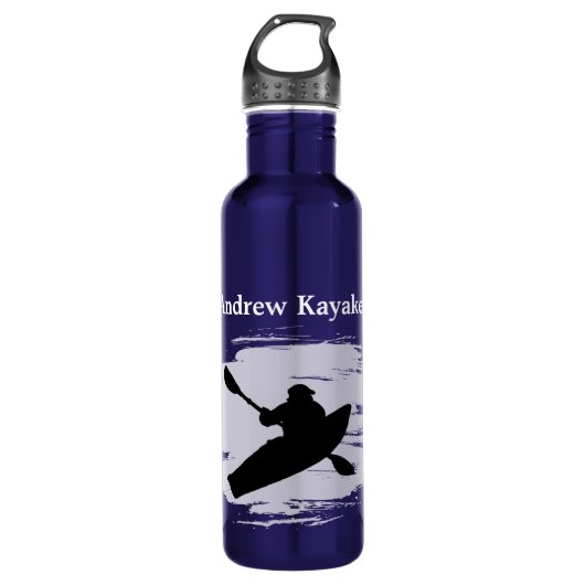 Kayaking - silhouette of kayaker - Personalize Waterfles (Voorkant)