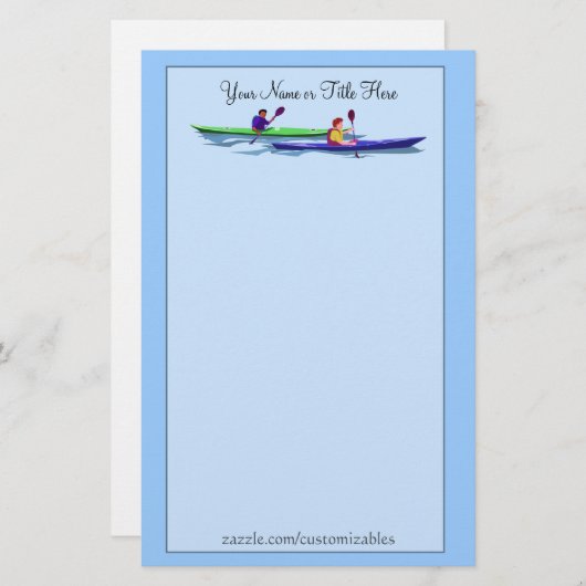 Kayaking Stationery Briefpapier (Voorkant / Achterkant)