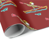 Kayaking Stickman Cadeaupapier (Rol Hoek)