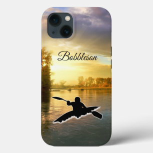 Kayaking sunset Kayaker silhouette Personalize Cas Case-Mate iPhone Case